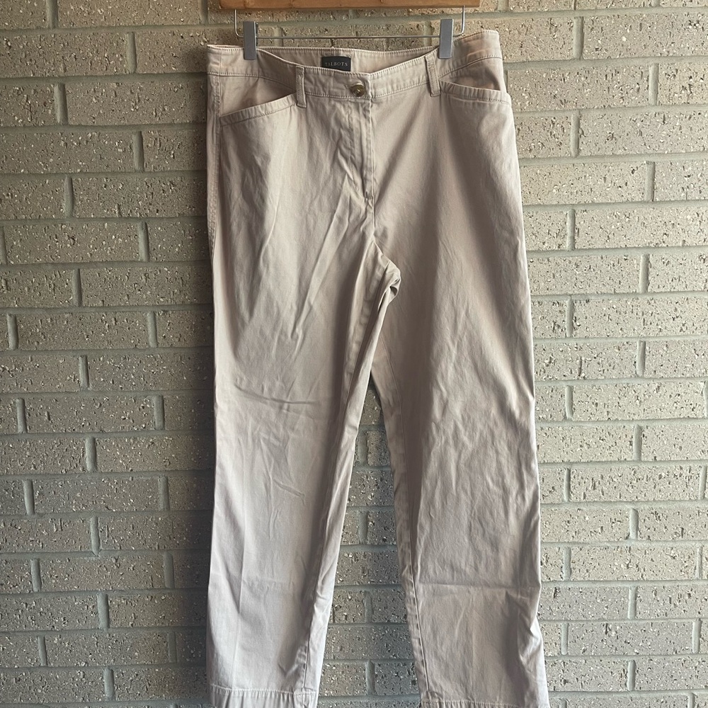 Talbots Light Beige Cropped Ankle Pants